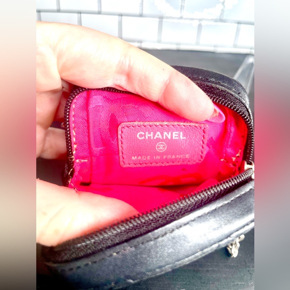 CHANEL vintage mini Ligne Cambon Black QUILTED Leather Zip belt POUCH Authentic - Picture 8 of 8